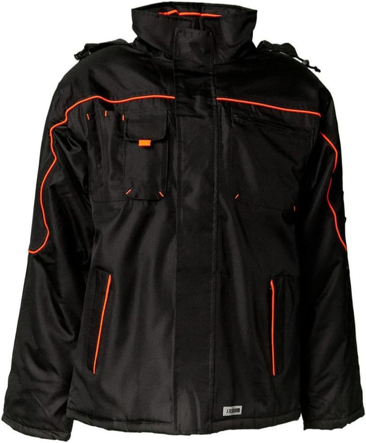 Planam 3535 Wetterjacke, schwarz/orange , L schwarz/orange L, schwarz/orange L