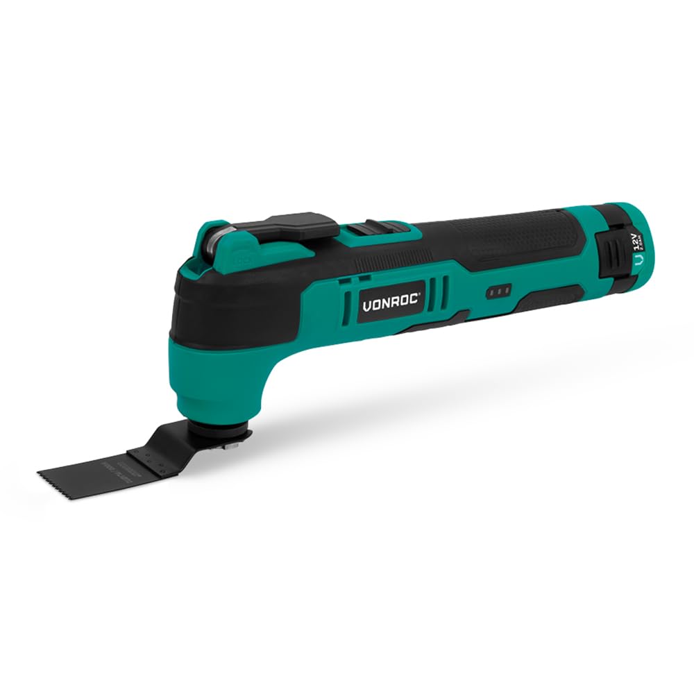 Kabelloses Multitool 12 V – mit Schabblatt, Tauchsäge, Schleifpad und Schleifpapier – Akku und USB-K