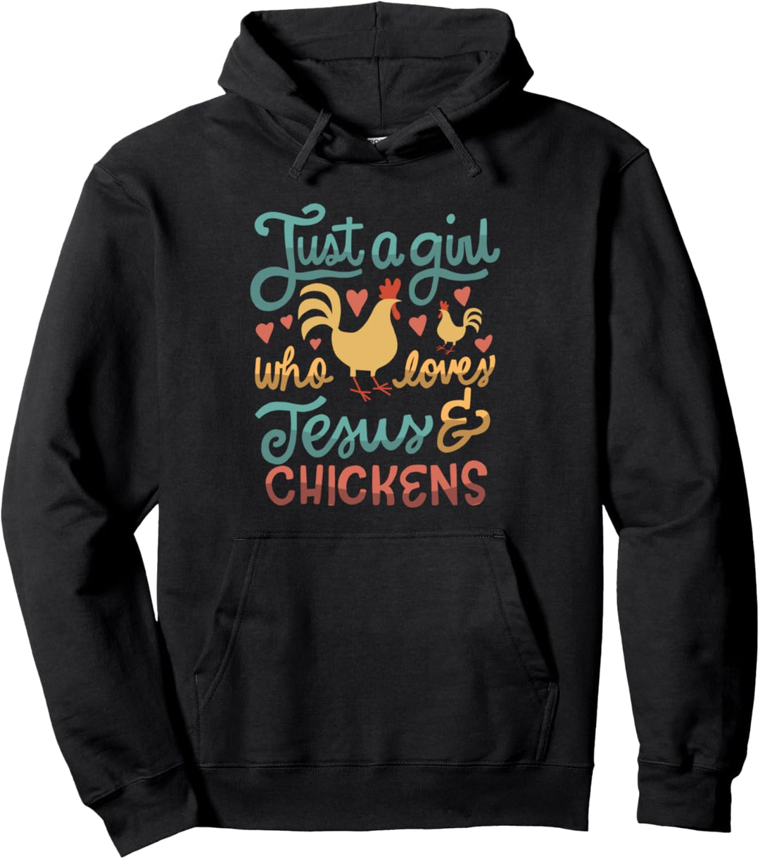 Nur ein Mädchen, das Jesus und Hühner liebt Landwirt Pullover Hoodie