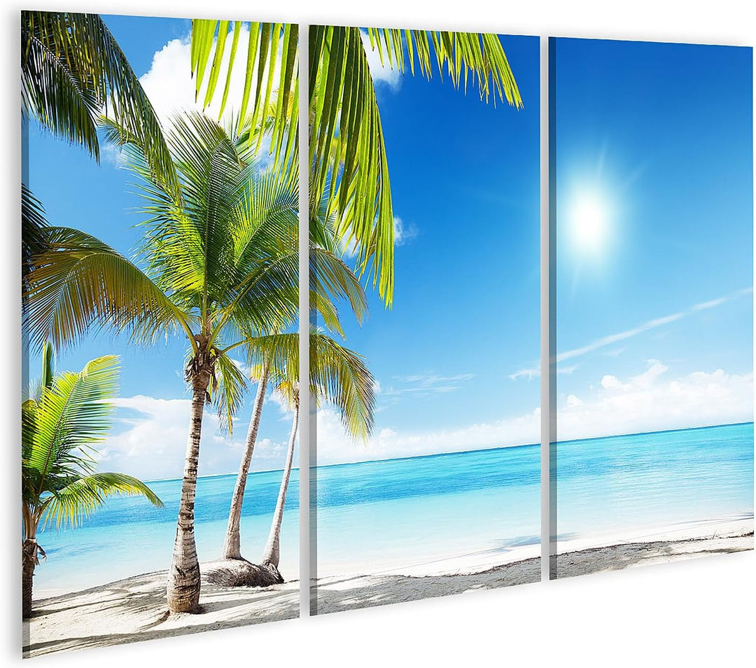 islandburner Bild auf Leinwand Karibisches Meer Strand Unter Palmen Bilder Wandbilder Poster Leinwan