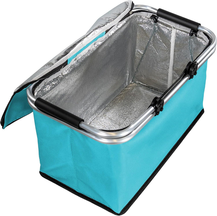 Thermo Einkaufskorb faltbar | ca. 25 Liter | mit Deckel und Reissverschluss | Isoliertasche – Isolie