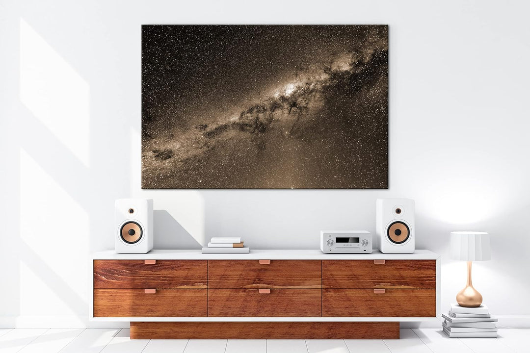deyoli eine Flut aus Sternen Effekt: Sepia, Format: 80x60 als Leinwandbild, Motiv fertig gerahmt auf