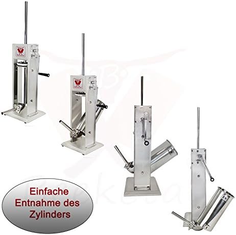 Beeketal 'BT05' Edelstahl Industrie Wurstfüllmaschine (5 L Volumen) SGS-geprüft, Profi Wurstfüller m