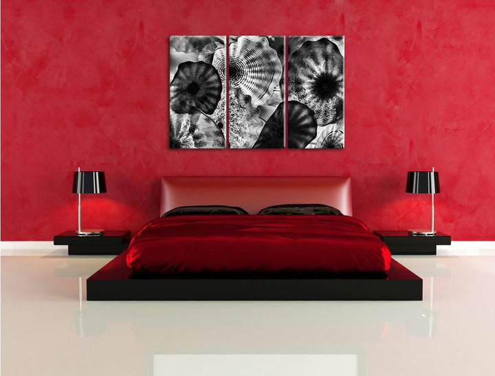 Pixxprint Bunte Quallen als Leinwandbild/Grösse: 3 Teilig (120x80) cm/Wandbild/Kunstdruck/fertig bes