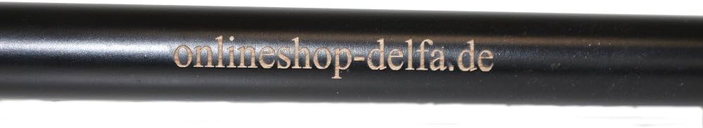 DELFA Design Gravur/Laserung Schuhanzieher Schuhlöffel - 70 cm mit silbernem Hund als Griff - schwar