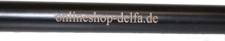 DELFA Design Gravur/Laserung Schuhanzieher Schuhlöffel - 70 cm mit silbernem Hund als Griff - schwar