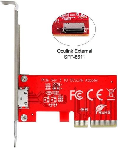 xiwai PCI-E 3.0 Express 4.0 x4 zu Oculink Externer SFF-8612 SFF-8611 Host-Adapter für PCIe SSD mit H