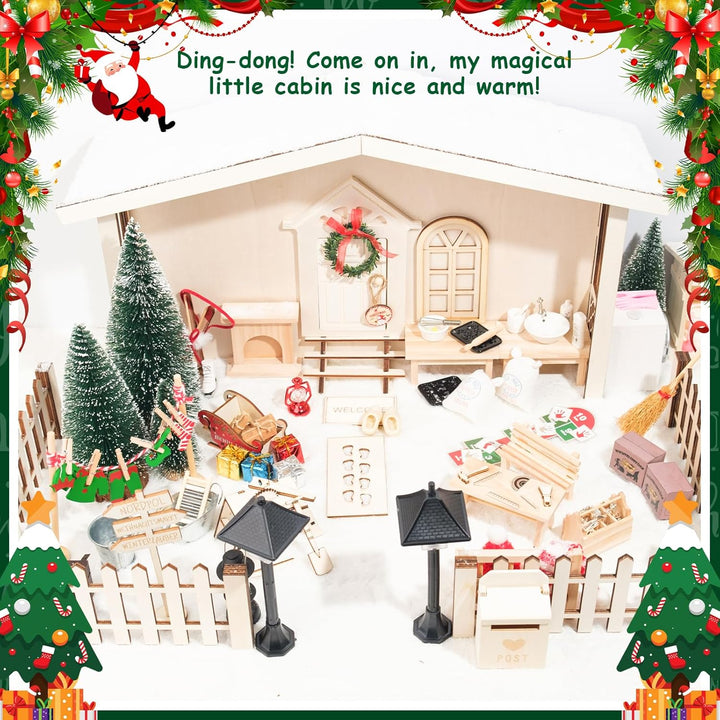 Wichtelhaus, Miniatur Wichtel Zubehör für Wichteltür und Weihnachten inkl. detailliertem Wohnhaus zu
