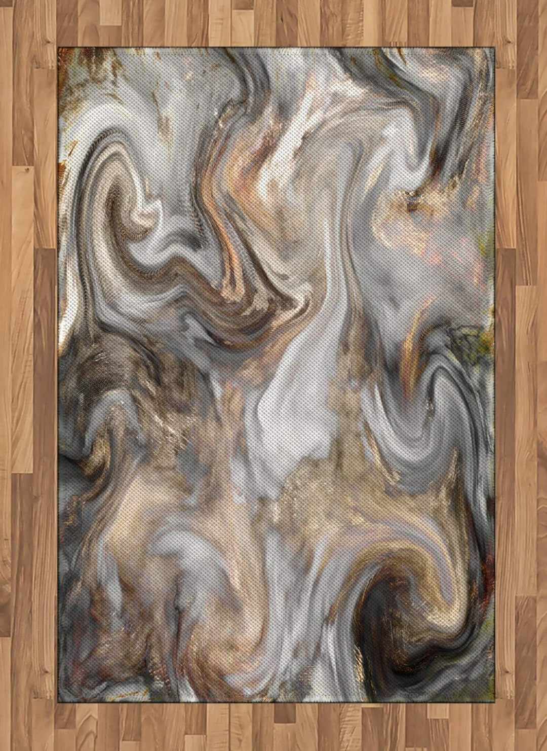 ABAKUHAUS Marmor Teppich, Retro Pinsel Farben, Flachgewebe Deko-Teppiche für das Wohn-,Schlaf-, und