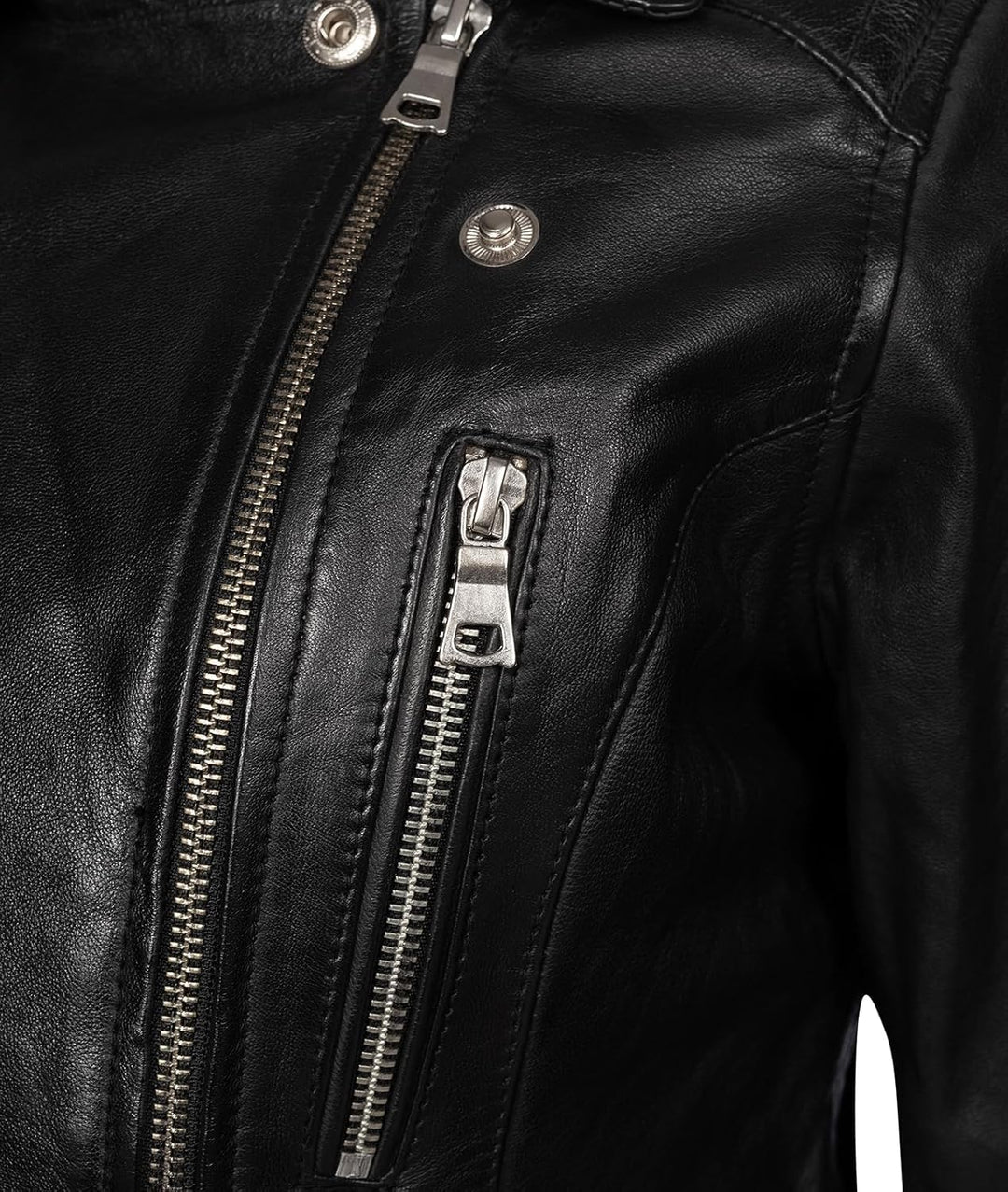 Rock Creek Damen Lederjacke echt Leder Jacke D-490, XS Schwarz
