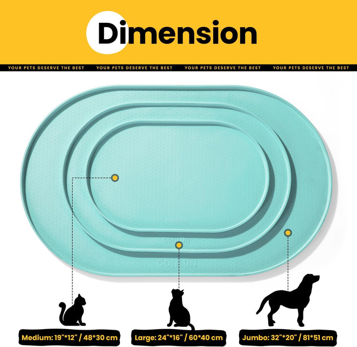 Conlun Napfunterlage Hund,1,2cm Hohe Ränder Futtermatte Katzen zur Vermeidung von Verschüttungen,BPA