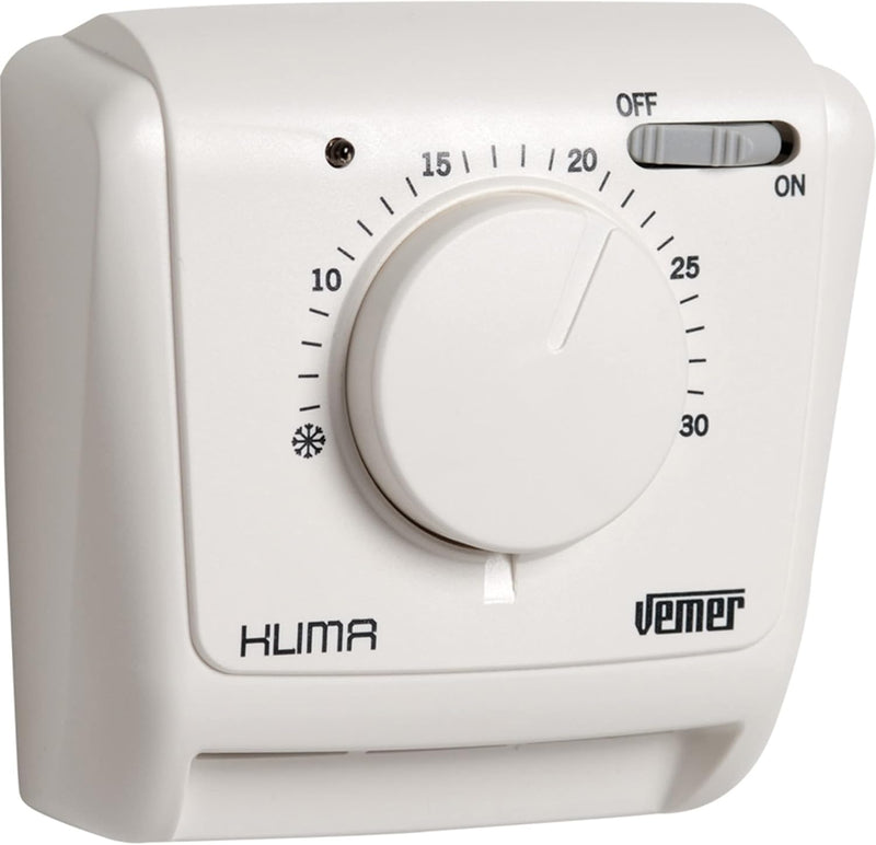 VEMER VE021200 KLIMA SI - Mechanischer Raumthermostat, Heizungsthermostat, Betrieb Heizung und Klima
