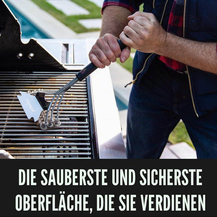 Grillaholics Borstenfreie Grillbürste, sicherer als Bürsten mit Drahtborsten, robuster Edelstahl, 1