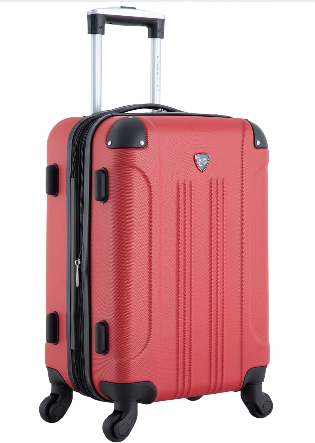 Travelers Club Chicago Hardside Erweiterbare Spinner Gepäckstücke 5 Piece Set Red, 5 Piece Set Red