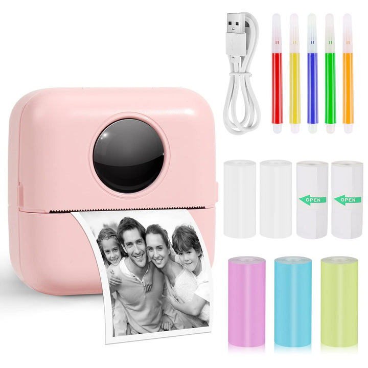 GuKKK Mini Drucker, Mobiler Fotodrucker, Tragbarer Mini Fotodrucker, Wireless Fotodrucker Thermodruc