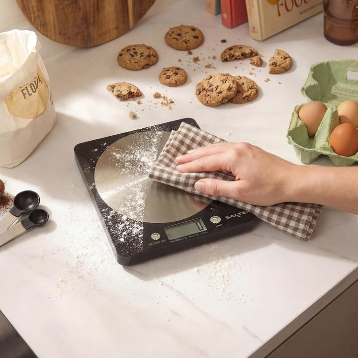 Salter Digital Kitchen Weighing Scales –Stylish Slim Design Electronic Cooking Scale for Home + Kitc