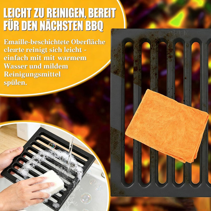 GFTIME Gusseisen Kaminrost 22x 20 cm Feuerrost Ofenrost Aus Massivem Gusseisen, Kamin Feuerrost für