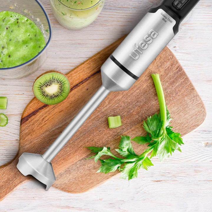 Ufesa Galaxy Max Stabmixer, Leistung 1500 W, 24 Geschwindigkeitsstufen + TURBO, 4 hocheffiziente Kli