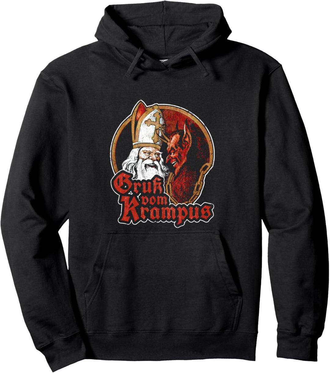 Gruss Vom Krampus Original Vintage Nikolaus Kramperl Krampus Pullover Hoodie