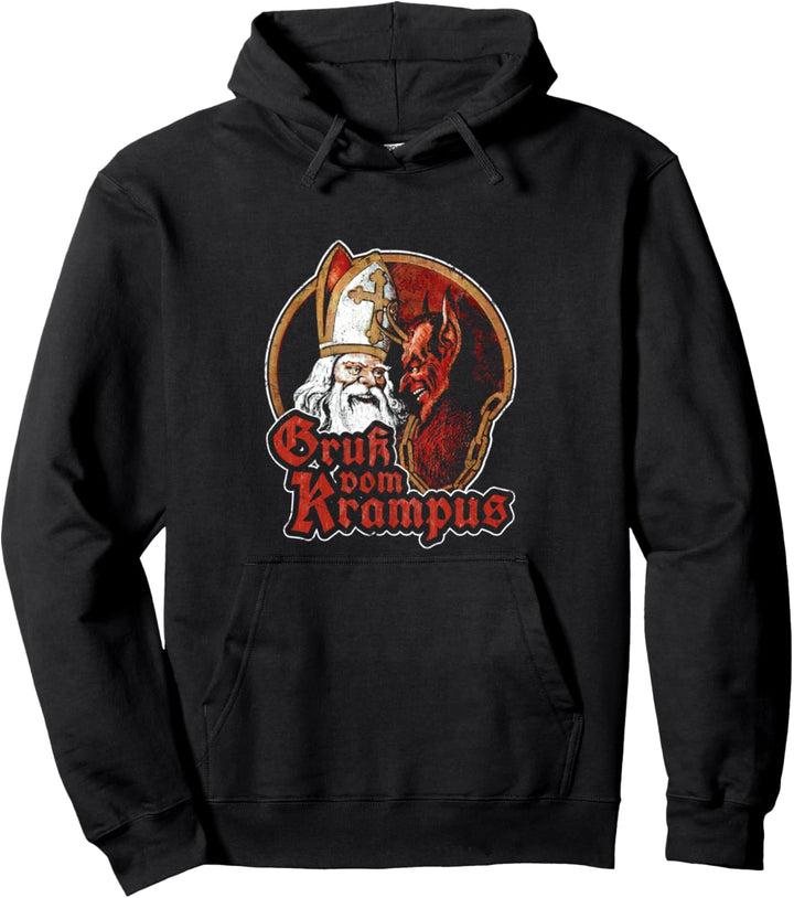 Gruss Vom Krampus Original Vintage Nikolaus Kramperl Krampus Pullover Hoodie