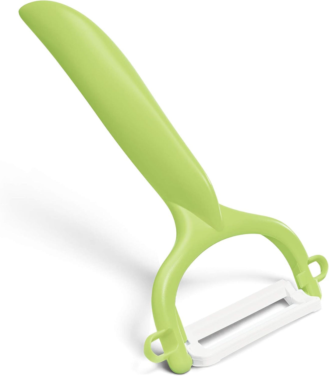 Kyocera Cut&Peel Set, Santokumesser (Klinge: 14 cm) mit Sparschäler, grüner Griff Grün Cut & Peel Se