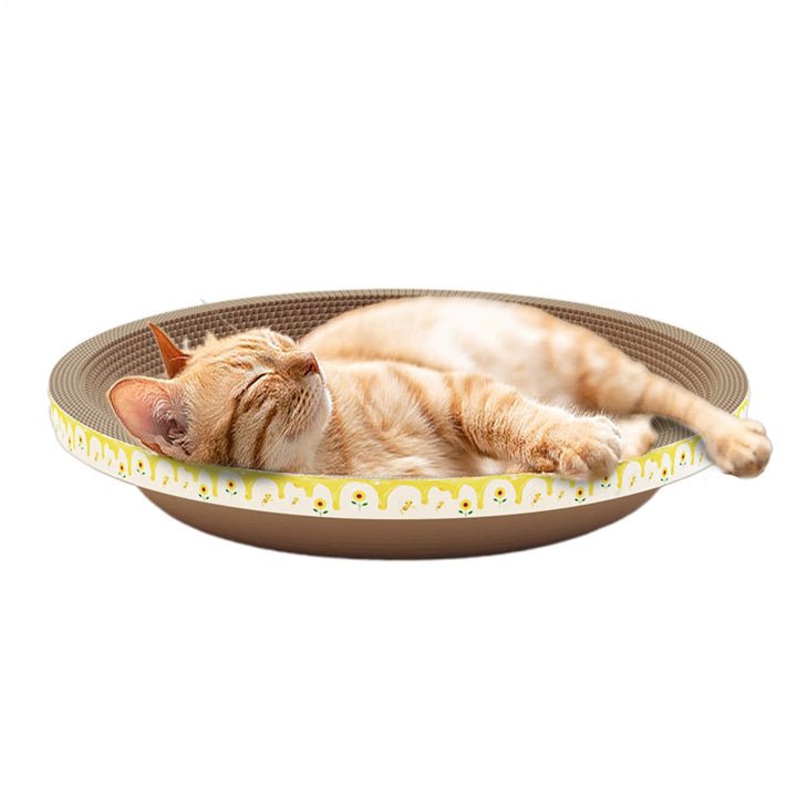 Katzenkratzbett - Pad Bowl Katze Karton Bett Kratzmatte - Dickes, kratzfestes Katzenbett aus Pappe,