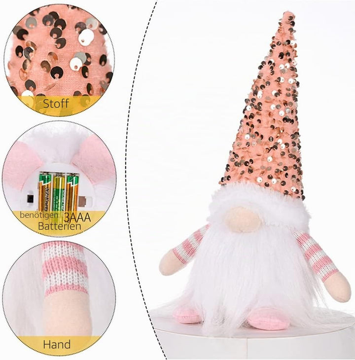 Weihnachtswichtel Figuren LED, Weihnachtsdeko Amerikanisch, Weihnachten Deko Beleuchtet, Weihnachts