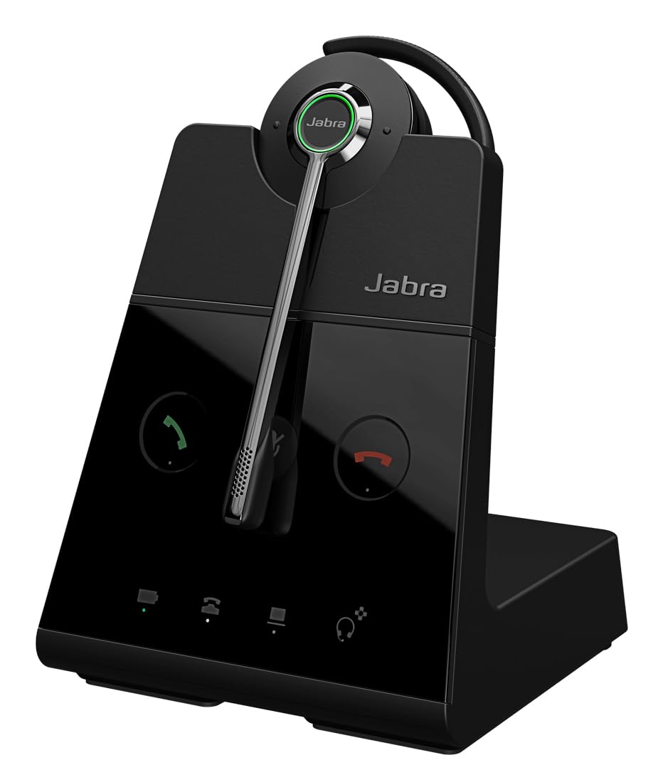 Jabra Engage 65 SE Convertible Headset with earhook, Base, Power Supply, 1.5m USB-C to USB-A Cable,