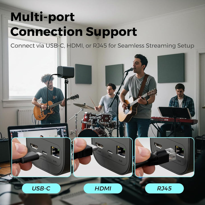 NearStream VM20 4K-Webcam für PC und Laptop, Streaming-Kamera mit einstellbarem Blickwinkel, HDMI/US