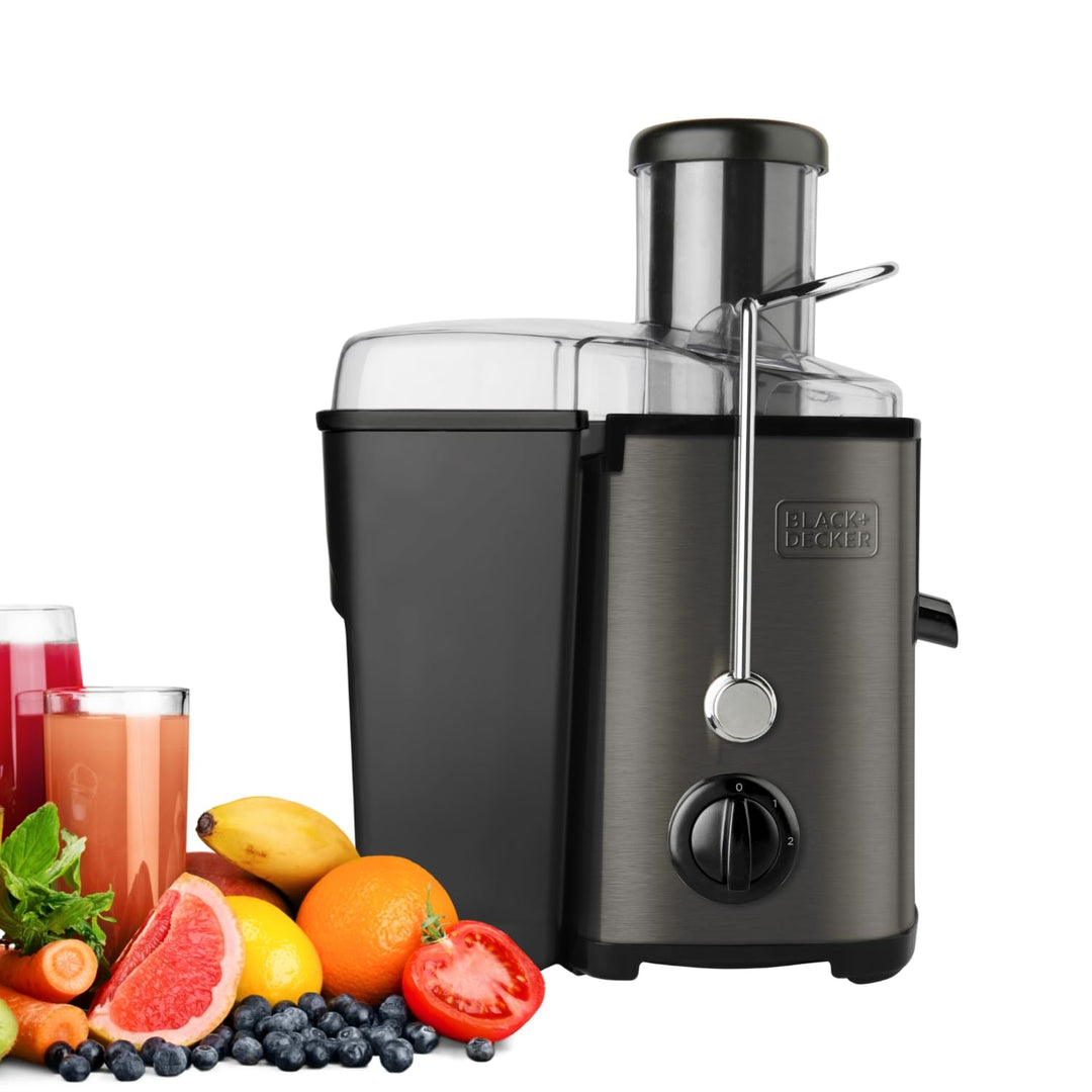 BLACK+DECKER Entsafter - 600W - 2 Geschwindigkeiten - 1.2 Liter Fruchtfleischbehälter - spülmaschine