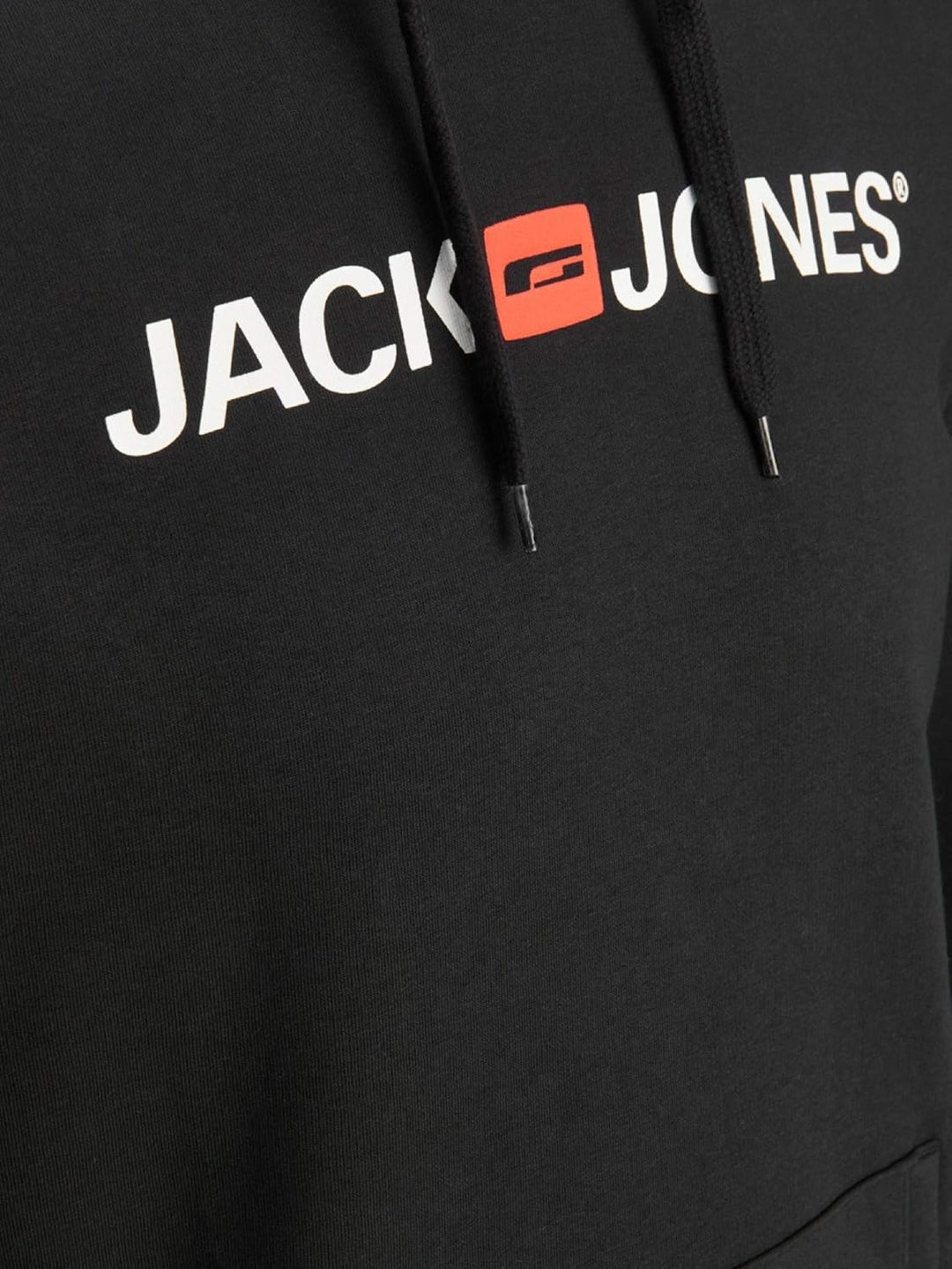 JACK & JONES Male Kapuzenpullover Logo Kapuzenpullover S Schwarz (Black Detail: Reg Fit), S Schwarz