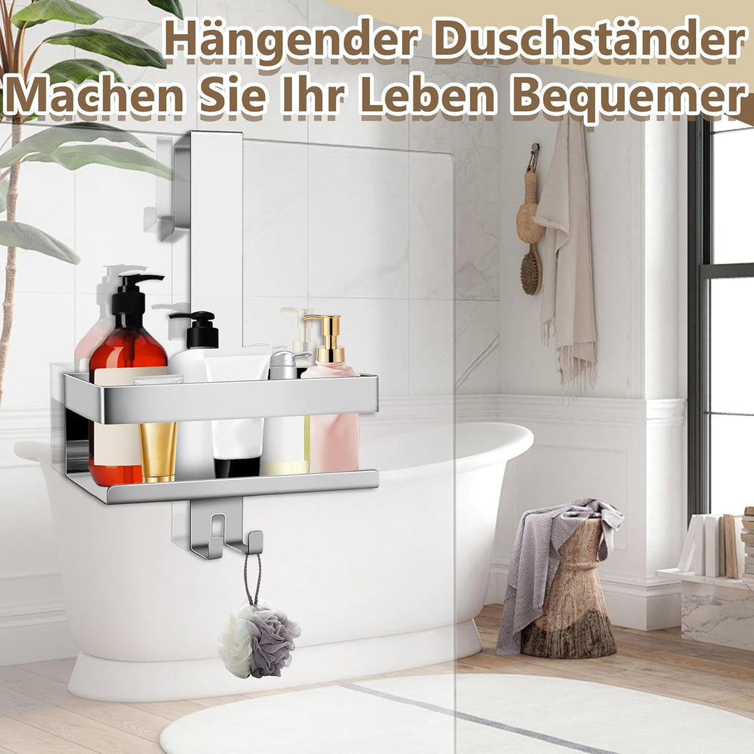 Duschablage zum Hängen, Einlagig Duschregal Edelstahl Ohne Bohren, Duschkorb für Badezimmer, Shampoo