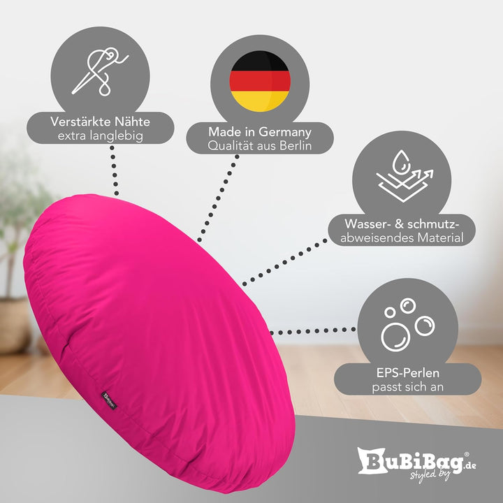 BuBiBag 2in1 Sitzsack L - XXL mit Füllung für Kinder &amp; Erwachsene, Gaming Beanbag &amp; Bodenkissen für