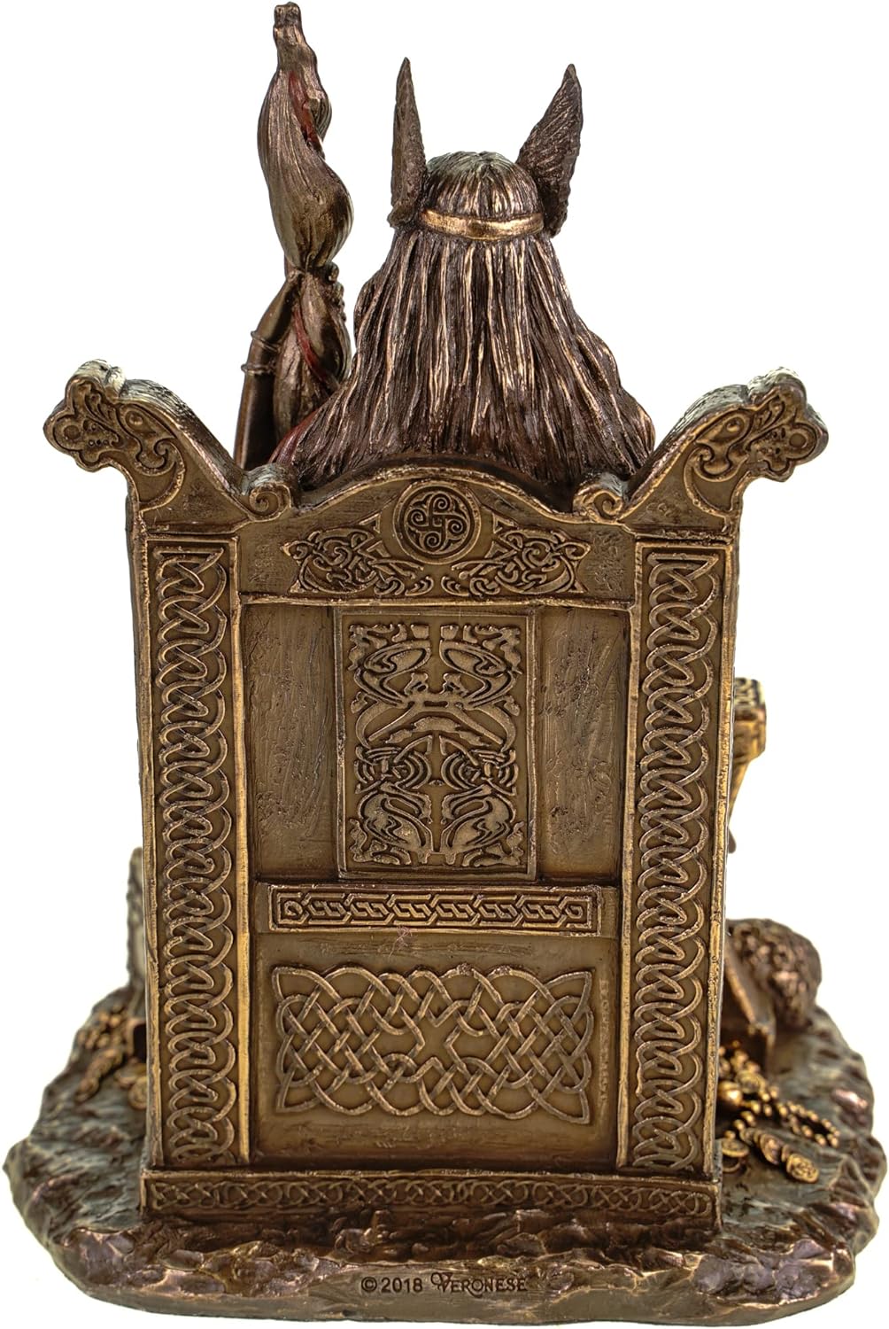 Veronese 708-7432 Germanische Göttin Frigga Frau Odins auf Thron Frigg Odin bronziert Figur