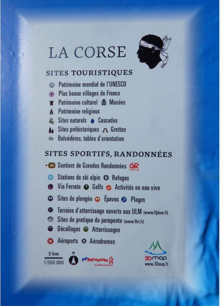 CARTE EN RELIEF DE LA CORSE