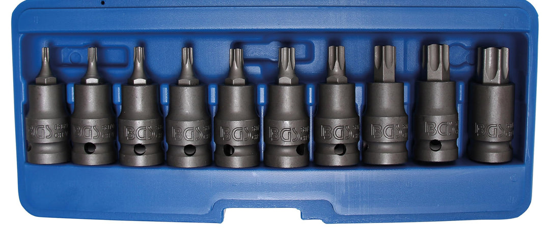 BGS 5097 | Kraft-Bit-Einsatz-Satz | 12,5 mm (1/2") | T-Profil (für Torx) T20 - T70 | 10-tlg. 10-tlg.