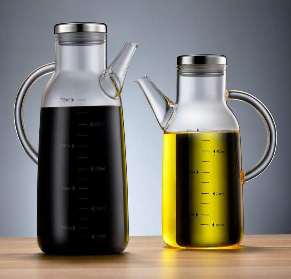 XiaoShenLu Essig und Ölflasche, Ölspender und Hohes Borosilikatglas Olivenöl Flasche Behälter für BB