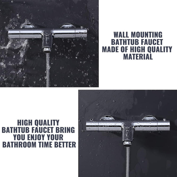 iVIGA Badewannenarmatur Thermostat, Badewannenarmatur aus Kupfer 38℃ Verbrühschutz Mischbatterie Bad