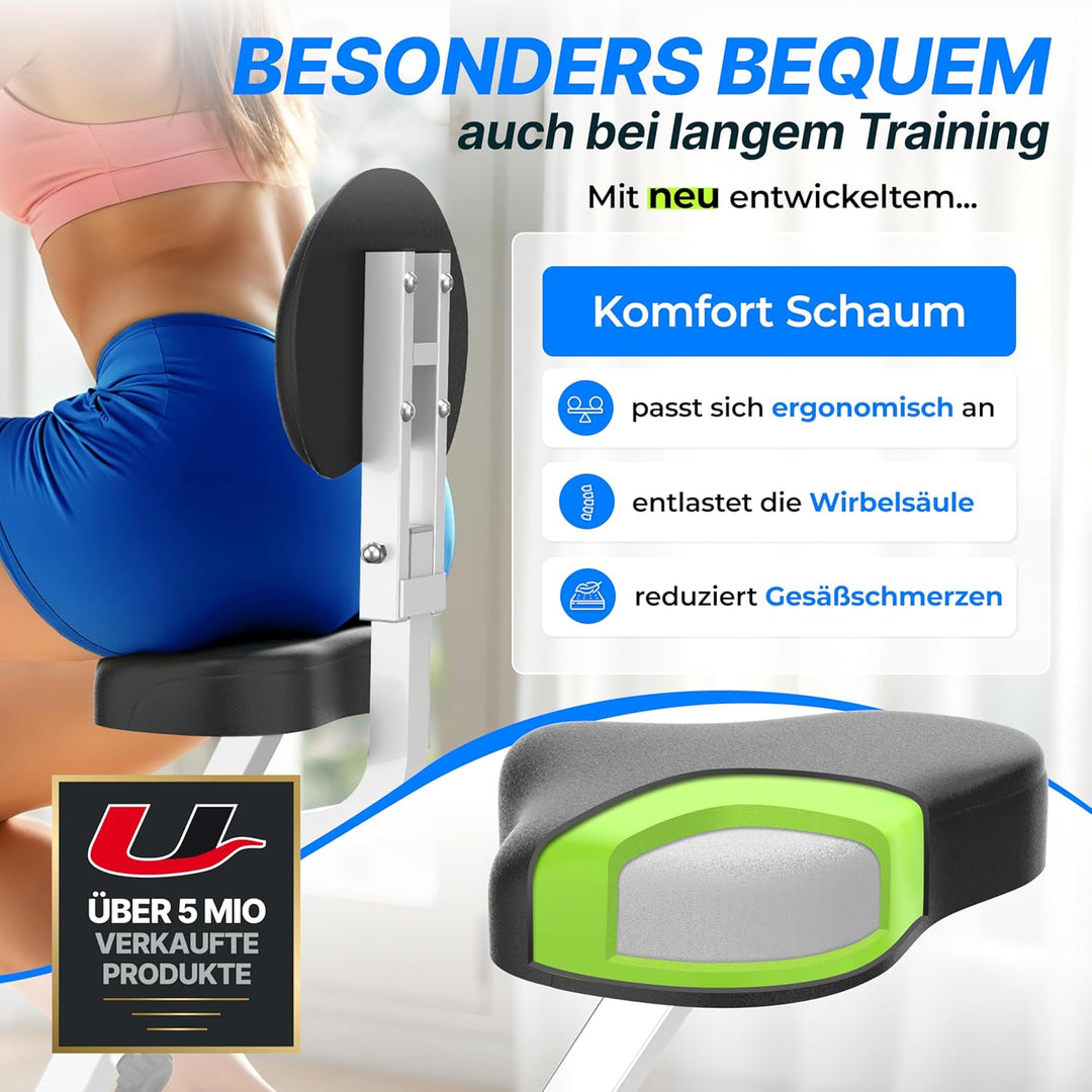 Ultrasport F-Bike, Faltbarer Heimtrainer, Hometrainer mit LCD Trainingscomputer,8 Widerstandstufen,
