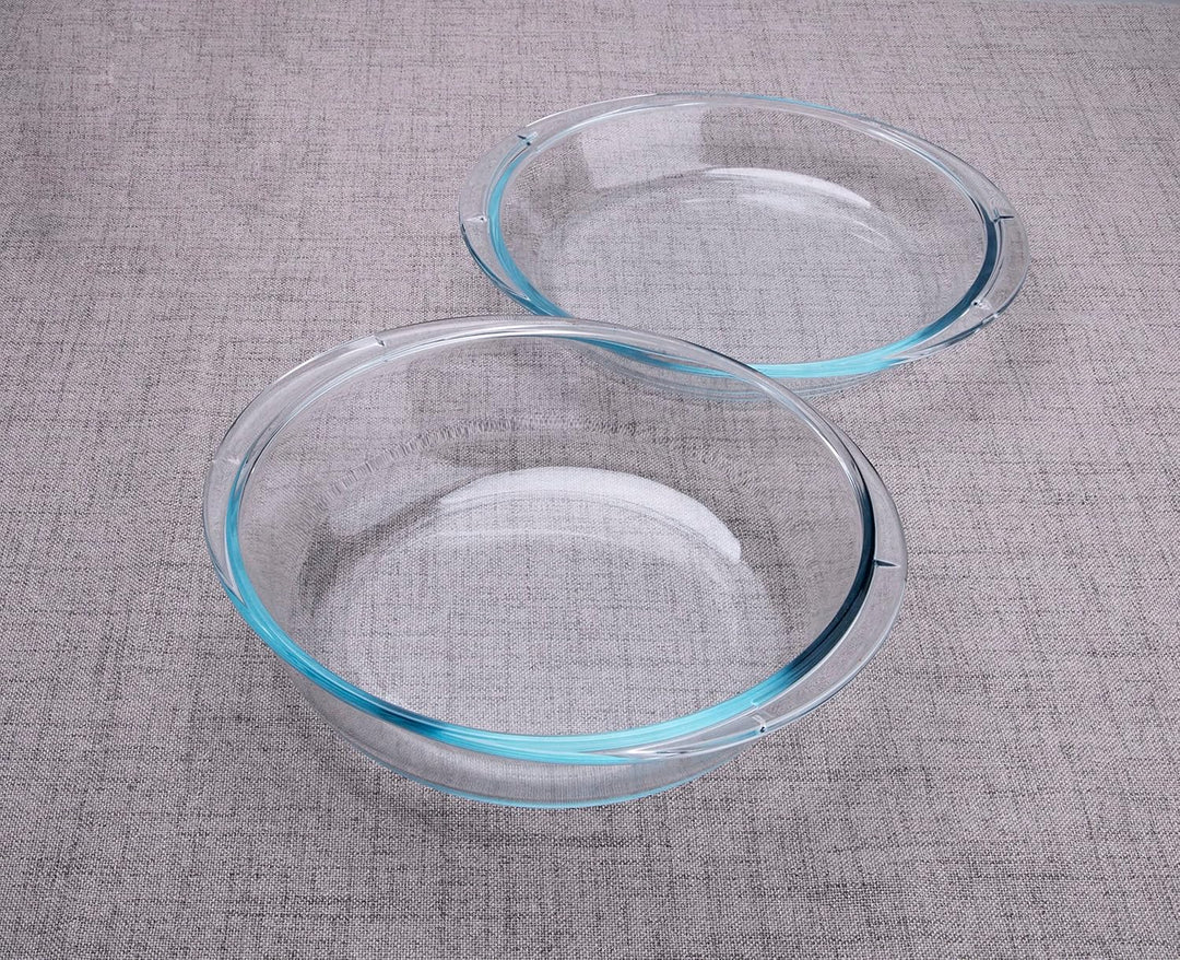 Rund Auflaufform aus Gehärtetem Glas, 1,8L Glas Backform mit Deckel für Backofen, Gefrierschrank und