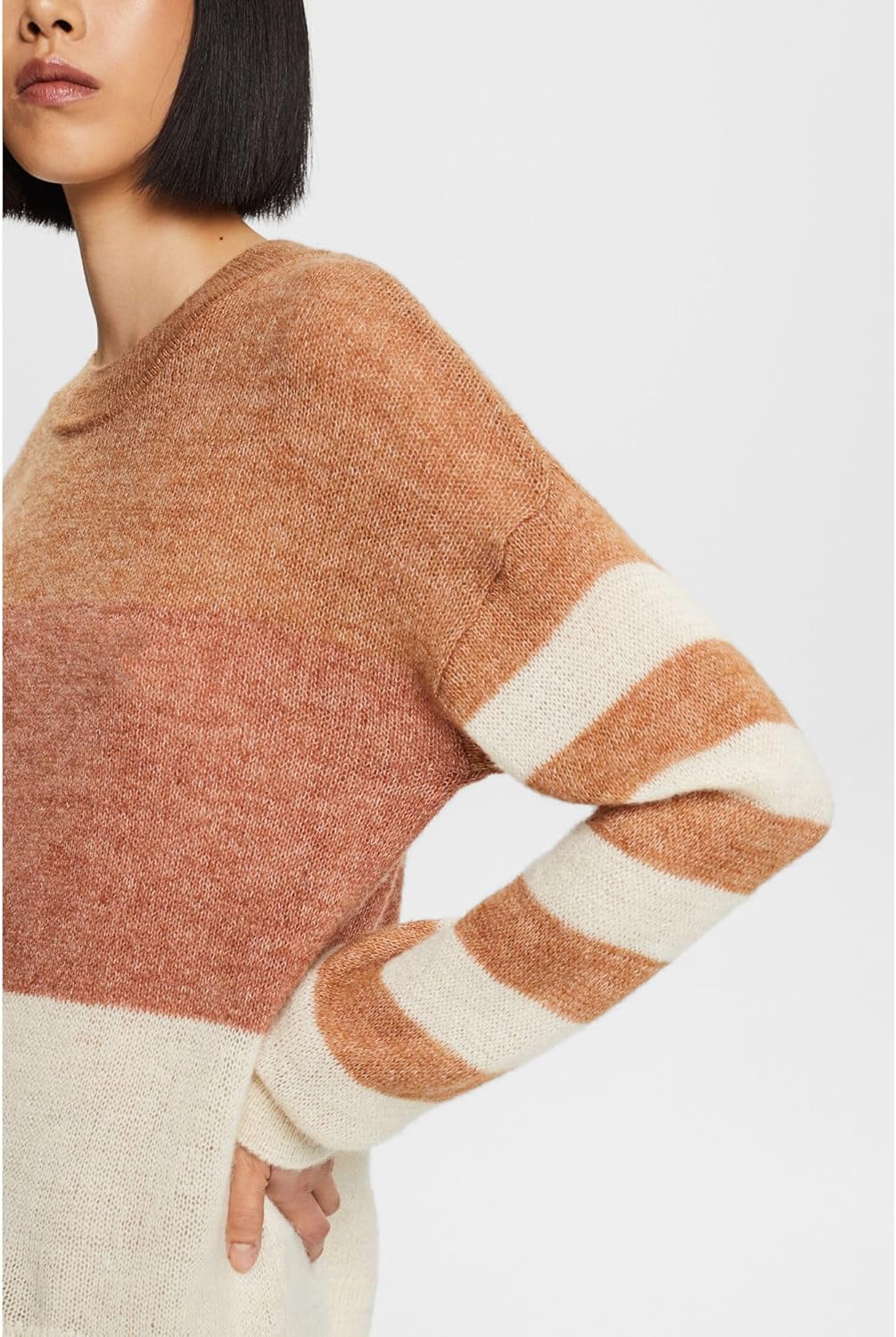 ESPRIT Pullover im Colorblock-Design, Wollmix