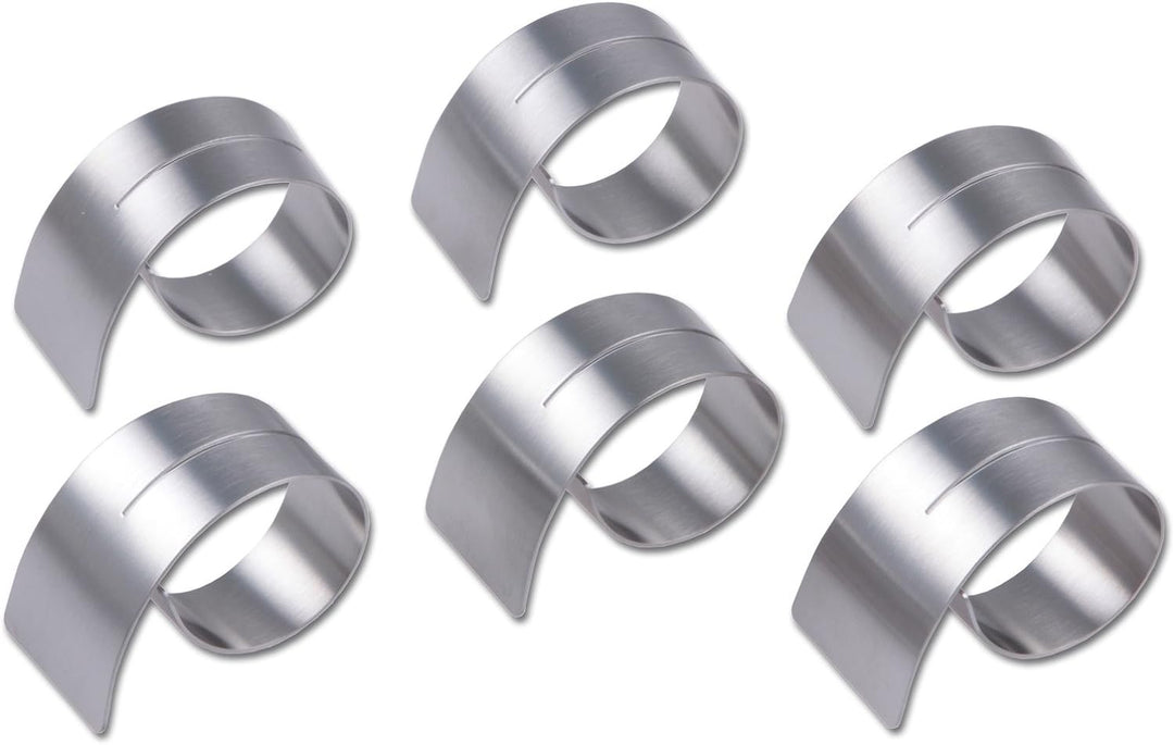 chg Profi Platzteller-Set, 6er inkl. 6 Serviettenringen mit prakt. Schlitz, Edelstahl, Silber, 6 Stü