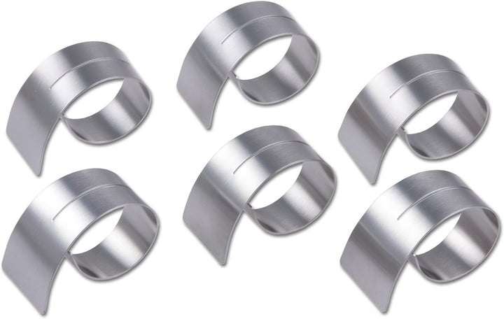 chg Profi Platzteller-Set, 6er inkl. 6 Serviettenringen mit prakt. Schlitz, Edelstahl, Silber, 6 Stü