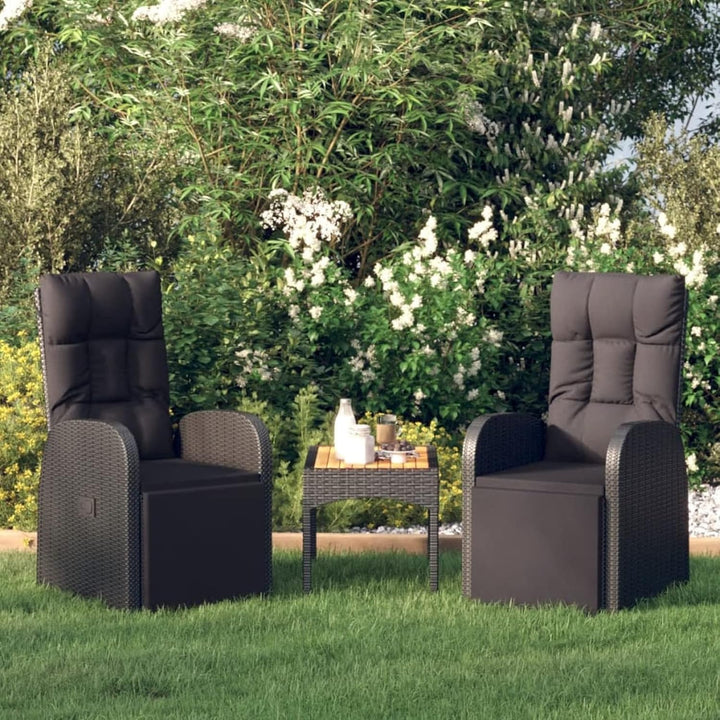 Festnight Gartensessel Polyrattan Verstellbar 2 STK Liegesessel mit Kissen Gartenstuhl Hochlehner Ve