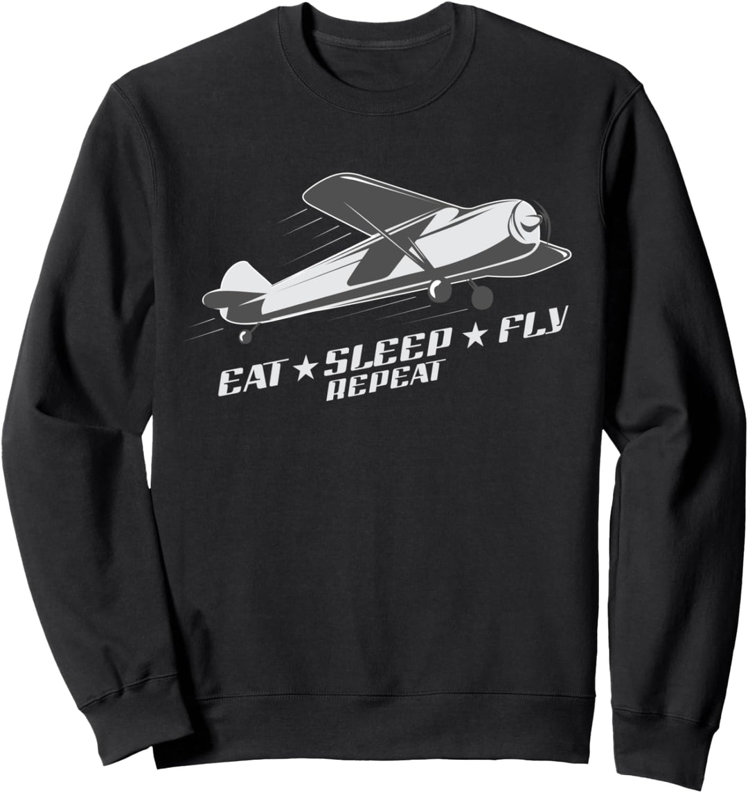 Fliegen Eat Sleep Fly repeat Flugzeug Sweatshirt