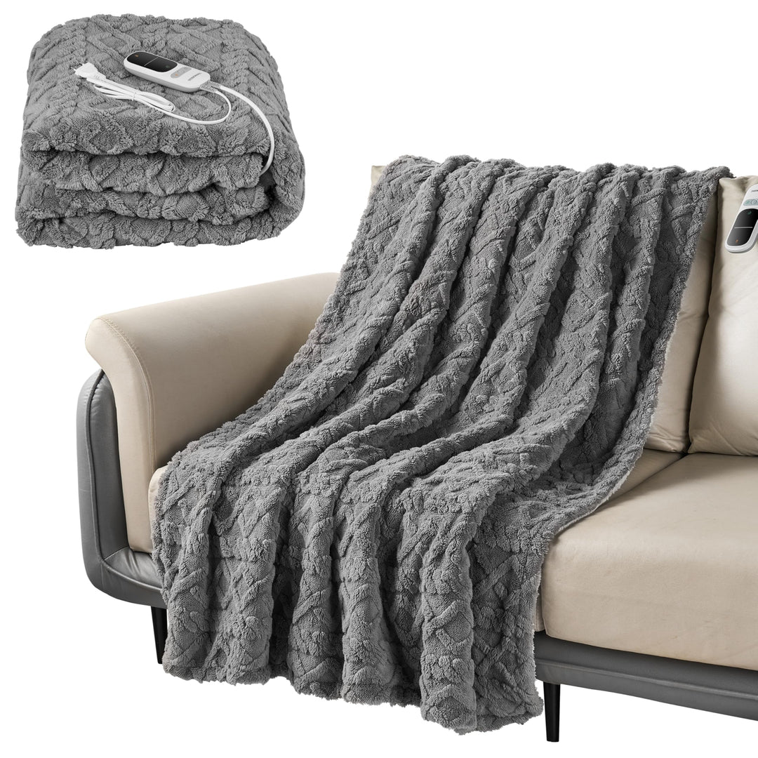 Steinborg® Heizdecke 180x130 cm mit Abschaltautomatik – Elektrische Kuscheldecke für Bett & Sofa, Wä