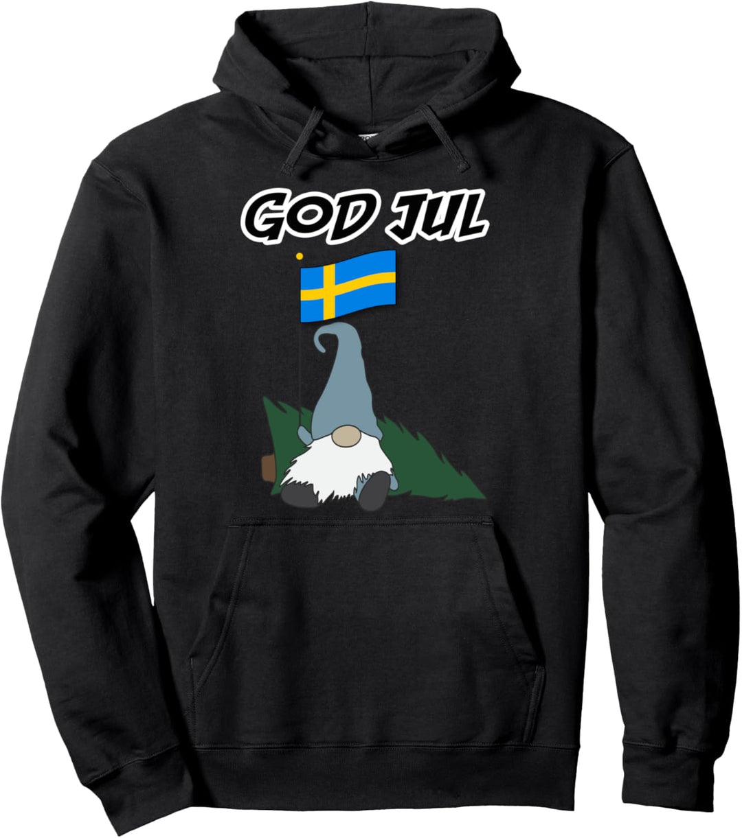 God Jul Scandinavian Swedish Merry Christmas Gnome Pullover Hoodie