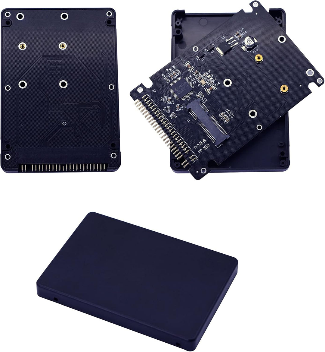 GINTOOYUN MSATA Mini PCI-E SSD auf 2,5-Zoll-IDE 44Pin-Konverterkarte mit Shell, Schwarz für Notebook