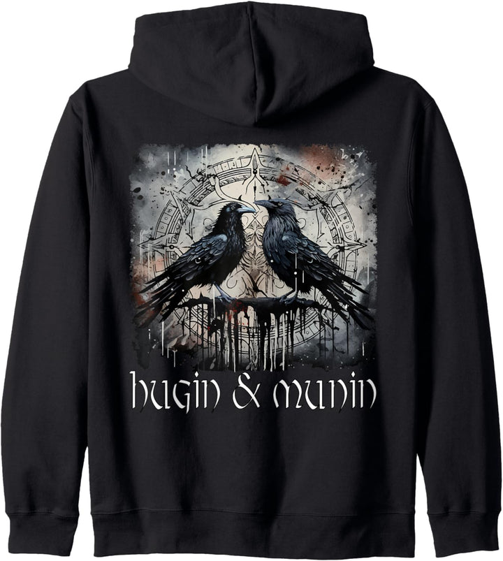 Hugin & Munin die Raben Odins Wikinger Nordische Mythologie Kapuzenjacke