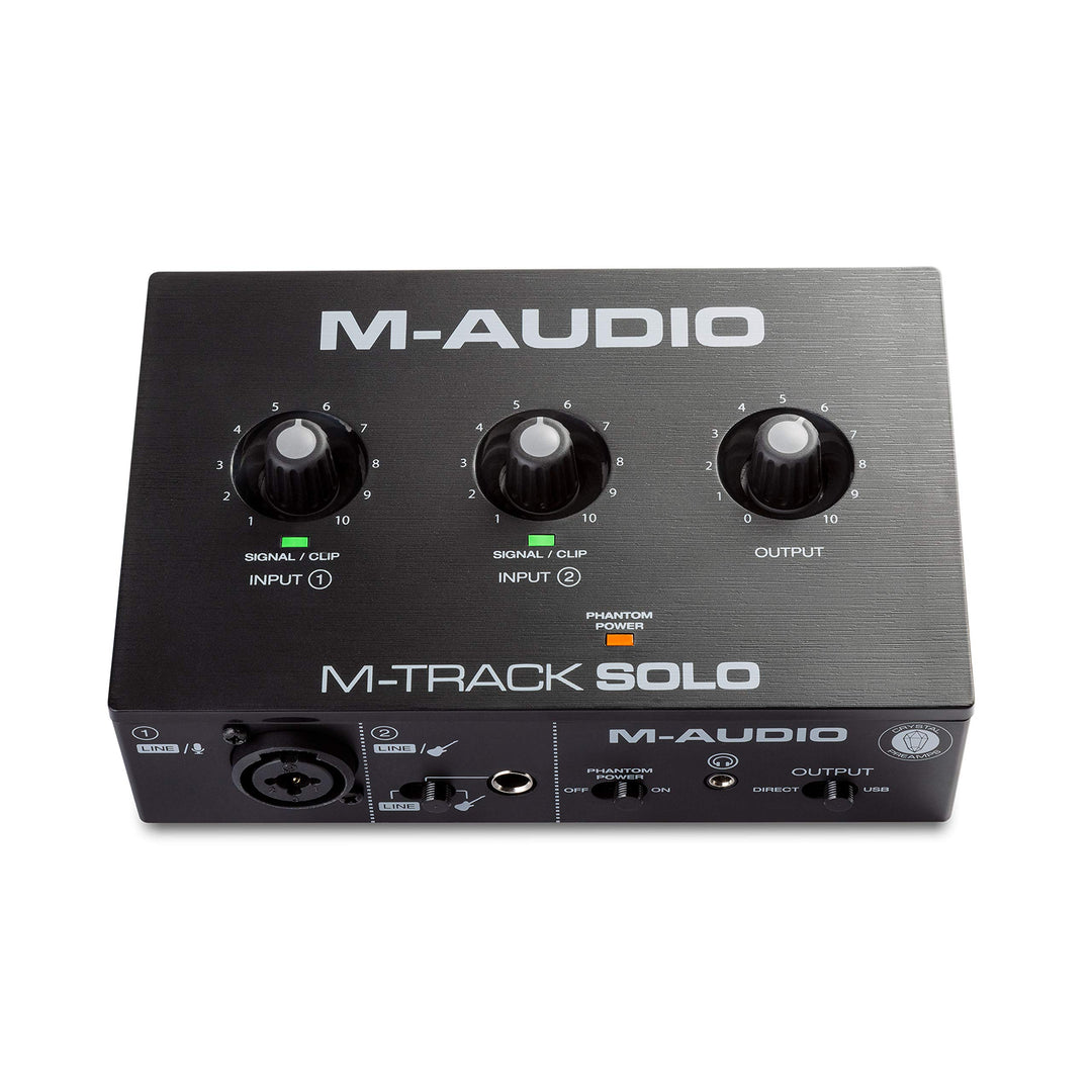M-Audio M-Track Solo – USB Audio Interface für Aufnahmen, Streaming und Podcasting, mit XLR-, Line-